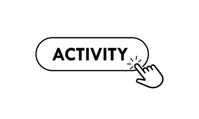 Minimalist vector logo set of interactive interface buttons. Featuring navigation icons like activity with a clean hand pointer clicking design for web and apps.