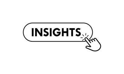 Minimalist vector logo set of interactive interface buttons. Featuring navigation icons like insights with a clean hand pointer clicking design for web and apps.