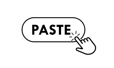 Minimalist vector logo set of interactive interface buttons. Featuring navigation icons like File paste with a clean hand pointer clicking design for web and apps.