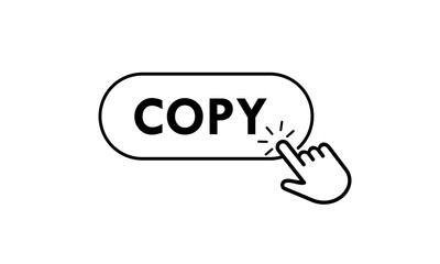 Minimalist vector logo set of interactive interface buttons. Featuring navigation icons like copy with a clean hand pointer clicking design for web and apps.