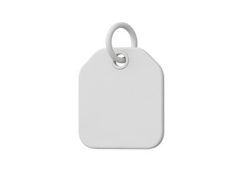 Fototapeta premium Simple grey tag with a metal ring attachment for identification or labeling purposes