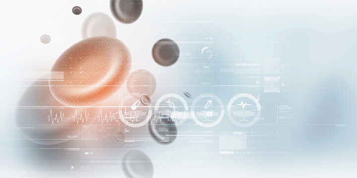 3d rendering red streaming blood cells background