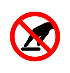 classic do not touch no touching sign symbol simple in red circle with slash vector isolated on transparent background