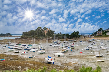 Saint-Briac-sur-Mer in Brittany, beautiful beach and harbor
