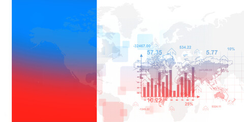 2d illustration Stock market online business concept. business Graph 