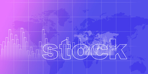 2D illustration stock market concept
