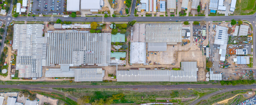 Aerial view of the old Email factory in Orange in Central West NSW