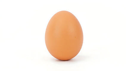 A single brown egg centered on a plain surface viewed from the side