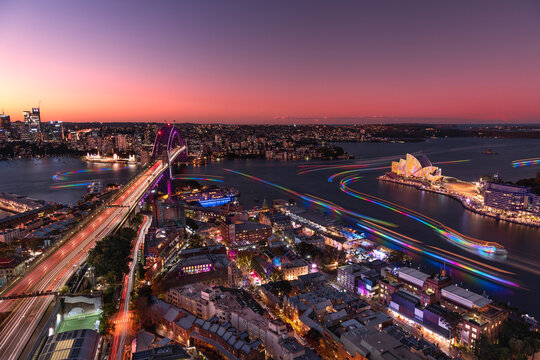 Sunset over Sydney harbour