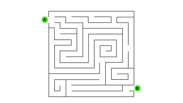 Find right way. kids puzzle game. simple logic game. maze or labyrinth game. find the right path. quiz challenge. success and business solution. Motion graphics of quiz concept