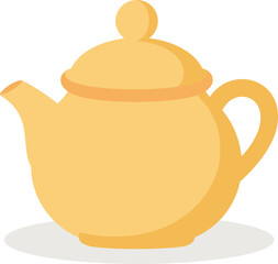 Obraz premium Yellow teapot with round handle and lid for serving tea, coffee, or other hot drinks