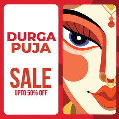 Happy Durga puja festival Post Illustration