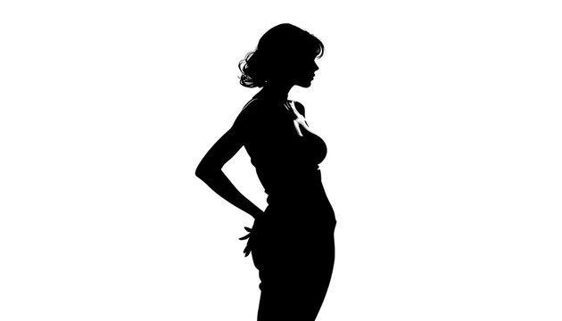 silhouette of a woman in a black dress