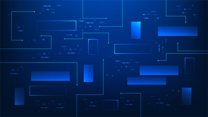 Abstract technology background with dynamic line patterns and geometric square shapes, ideal for tech posters, wallpapers, presentations, corporate design, digital banners, modern innovation themes © K illustrator Photo