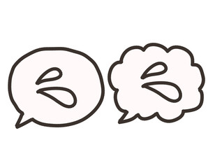 Obraz premium 焦り 汗 アセアセ nervous hurry ｜モノクロ吹き出し2種類リアクション記号アイコン Cute Emotion Symbols