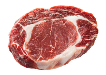 Fototapeta premium Raw Beef Ribeye Steak with Marbling Isolated on Transparent Background