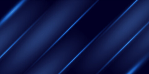 Elegant abstract background featuring dark blue gradients with sharp glowing diagonal light lines. © arifin