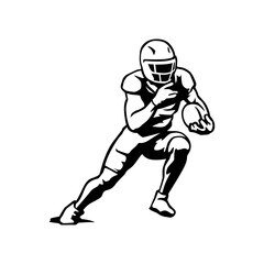 NFL Player rugby runl vector on white background. use for illustration