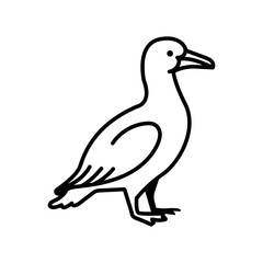 Illustration vectorielle minimaliste d’un cormoran en dessin contour noir et blanc. Oiseau marin emblématique des côtes et falaises du littoral atlantique © Manon