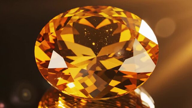 Radiant Oval Citrine Gemstone Glowing Warmly