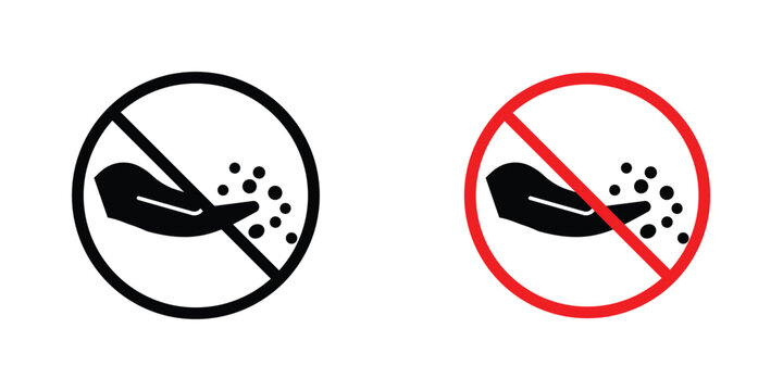 Do not feed the animals signs in line art style on white background for graphic and web design.