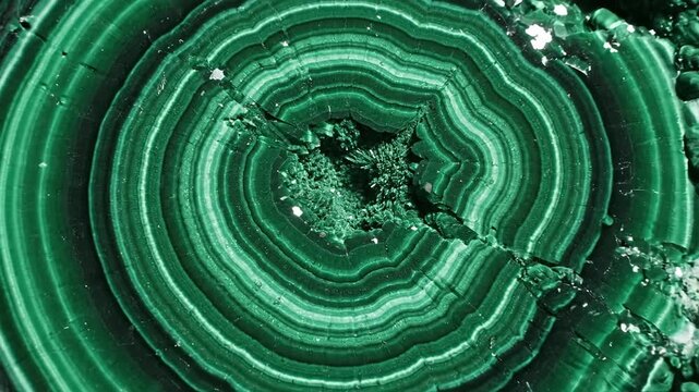 Radiating Malachite Crystal Fibrous Formations Up Close