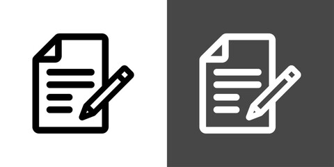 シンプルな書類とペンのアイコン