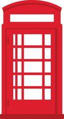 Obraz premium Illustration of a classic red telephone booth against a white backdrop