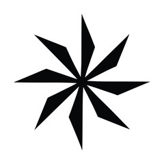 Obraz premium Geometric Starburst Design Element Minimalist Style Mood isolated on White Background