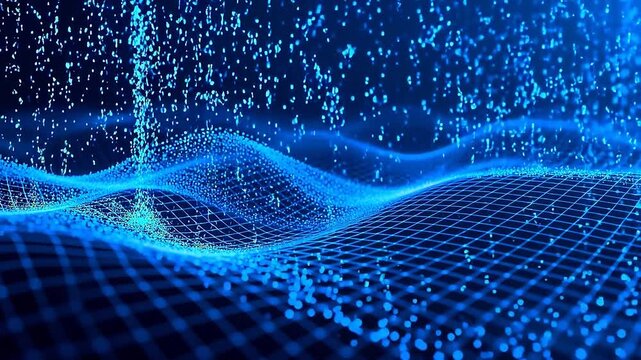 Abstract blue digital wave pattern