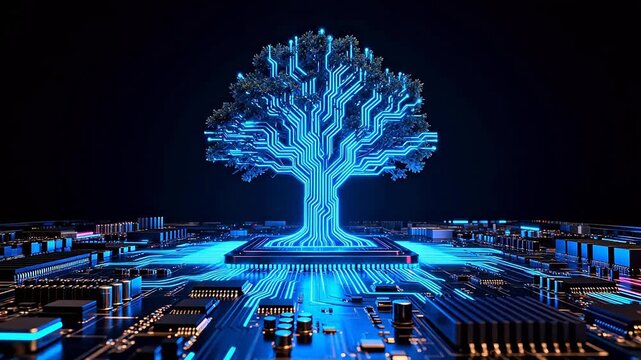Cybernetic tree on circuit board