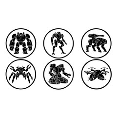 A collection of various insects and arachnids in circular frames