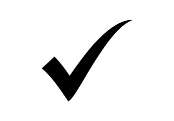 Check mark symbol for confirmation and approval, black icon
