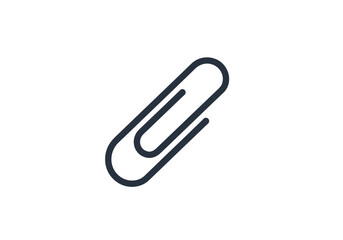 Obraz premium Paperclip icon for document attachment and office supplies, minimalist vector symbol