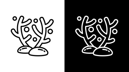 Naklejka premium Coral Icon Sheet Black And White