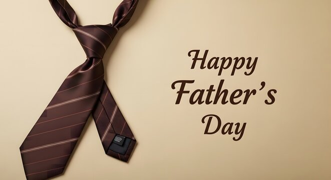Happy father's day celebration with brown tie and card