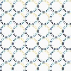 Seamless Blue and Gold Gradient Double Circle Ring Pattern on Light Gray Background &ndash; Modern Geometric Repeat Design