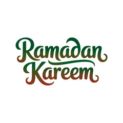Naklejka premium Ramadan greeting text design in green and gold, isolated on transparent background
