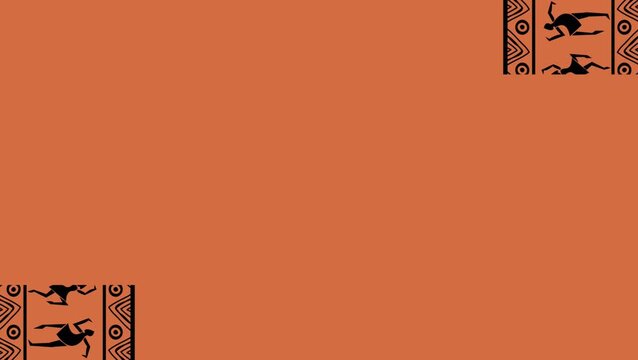 Vintage tribal pattern animated background with copy space.