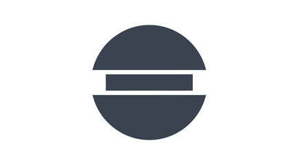 Dark Gray Circle with Horizontal Rectangle Inside.