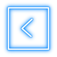 Blue Neon Back Arrow Button PNG Transparent Glowing Left Navigation Icon