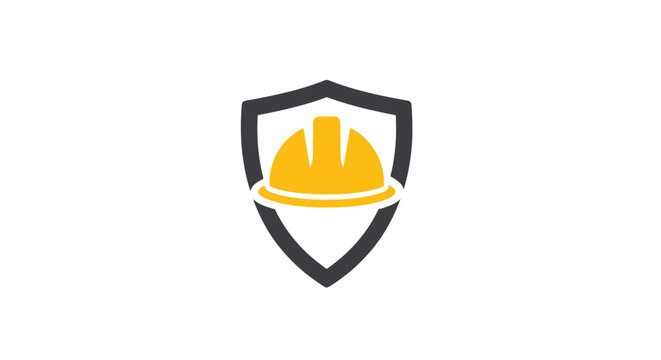 Hard Hat and Shield Protection Logo.