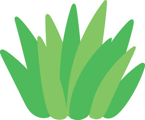 Clump of spiky grass with a vibrant green color stands on a white background © Studicon