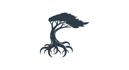 Naklejka premium Black Silhouette of a Tree.