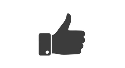 Black thumb up hand sign icon.