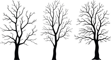 Collection of black silhouettes of a young woman standing in various poses, including waving, thinking, and side profile, isolated, white background.