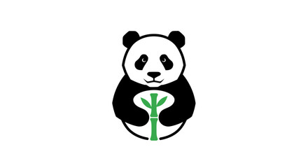 Obraz premium Cute black and white panda bear.