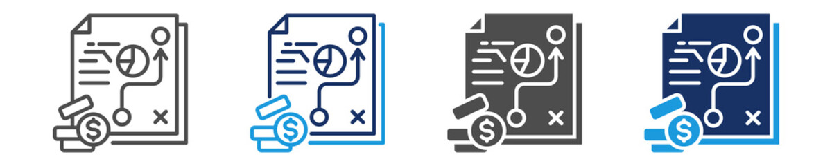 Fototapeta premium strategy icon set with multi concept