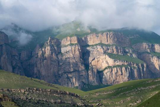 Fog in Baksan Gorge. Kabardino-Balkaria, Russia