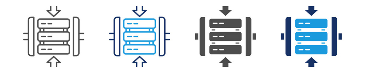 data compression icon set with multi concept